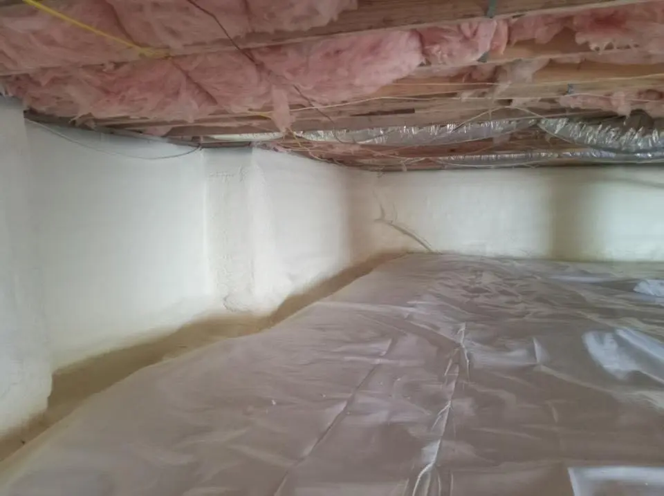 Crawl space encapsulation with closed-cell spray foam for Roof Waterproofing in Watertown